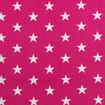 Baumwoll Druck Sterne Pink/Weiß  Ø 1 cm